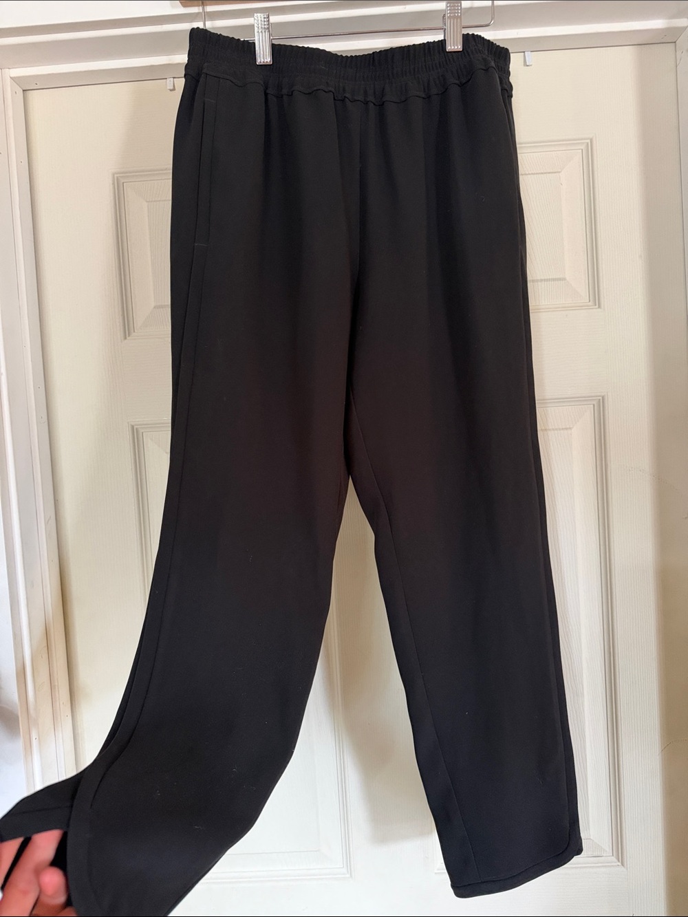 J. Crew Women’s Classic Minimalist Black Cropped Elastic-Waist Trousers Pants 10